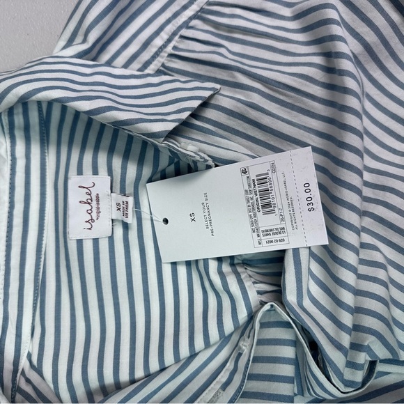 Isabel Maternity by Ingrid & Isabel Blue and White Button Down Shirt - Picture 5 of 6